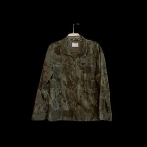 Old Navy Women's Utility Cinch Waist Green Camo Jacket Size Large NWOT